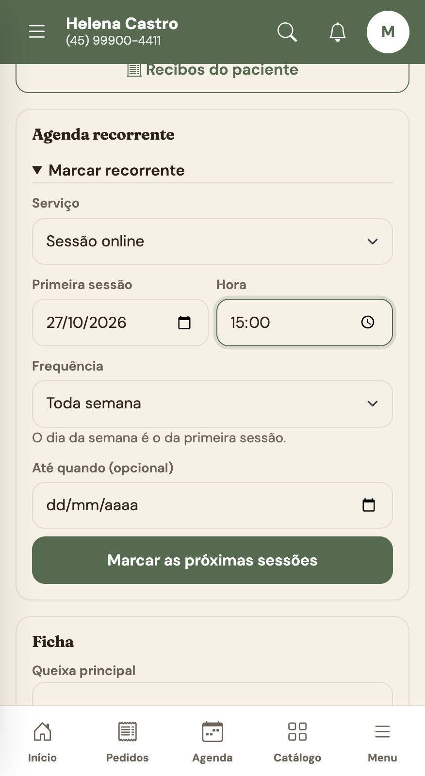 02 marcar recorrente