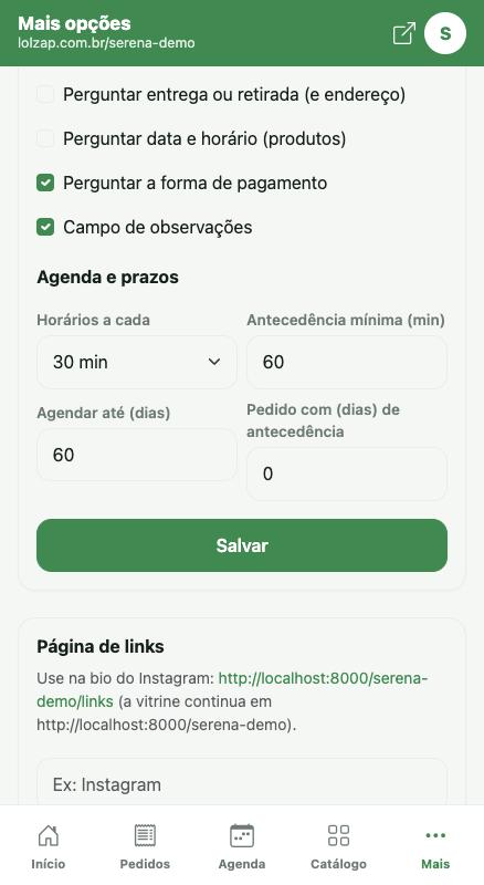 Perguntas do fechamento do pedido e prazos da agenda.