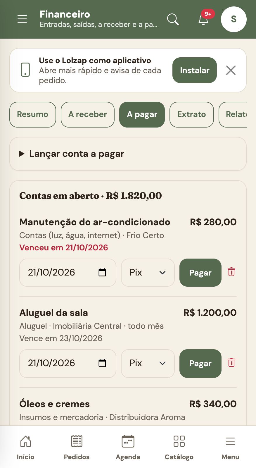 Financeiro pagar