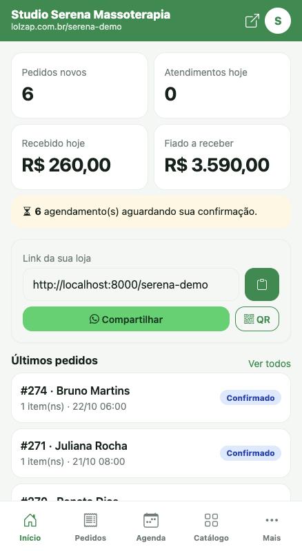 O painel: é isso que você vê.